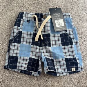 Me & Henry Plaid Blue and Navy Boys' Shorts